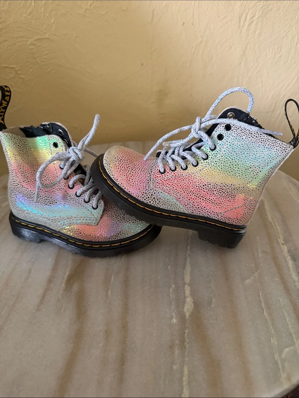 Dr. Martens Kids Iridescent Pastel Lace-Up Boots
